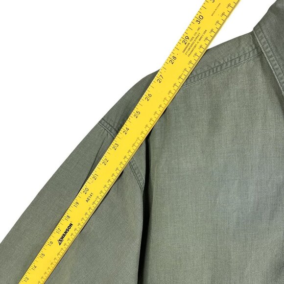 L.L. Bean Mens XL Kelly Green Heavyweight Button Shirt Long Sleeve Jamaica Made - Picture 12 of 16
